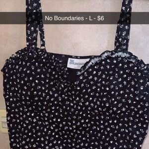 No Boundaries Black and White Floral Top